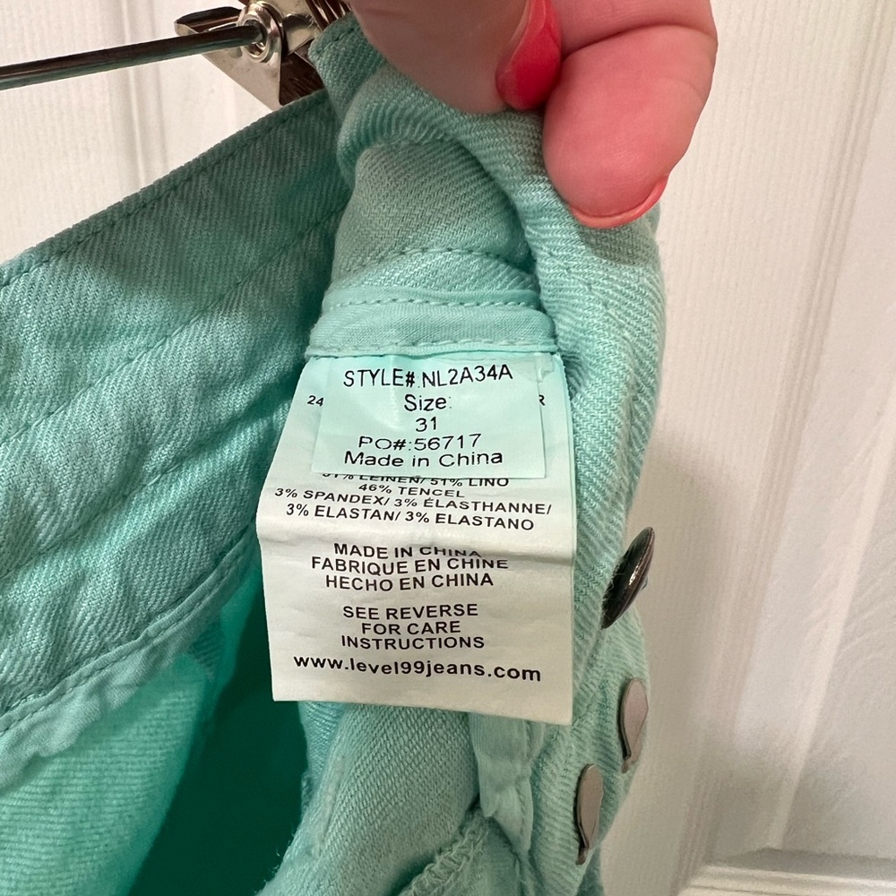 Level 99 - Teal Women's linen pants - Picture 10 of 11
